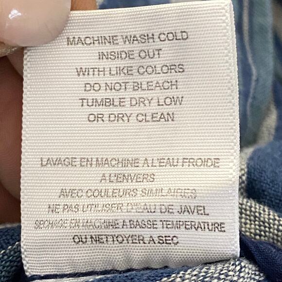 Joie Merci Linen Size 2 Sailor Shorts Dark Navy Blue Gray Striped Low Rise - Picture 7 of 8